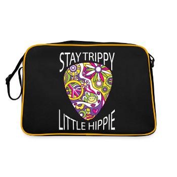 Hippie Peace Love Freedom Peace Sign - Sac Retro - noir/or - Dos