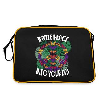 Soyez gentil paix hippie amour liberté et G - Sac Retro - noir/or - Dos