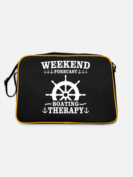 Captain Boat Sailing Ship Therapy - Retro Bag - black/gold - Back