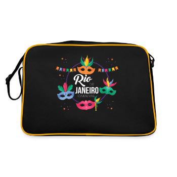 Rio Karneval Rio de Janeiro in Brasilien Karnevals - Retro Tasche - Schwarz/Gold - Hinten