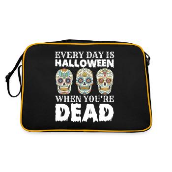 Crâne de sucre Dia de Los Muertos Crâne - Sac Retro - noir/or - Dos