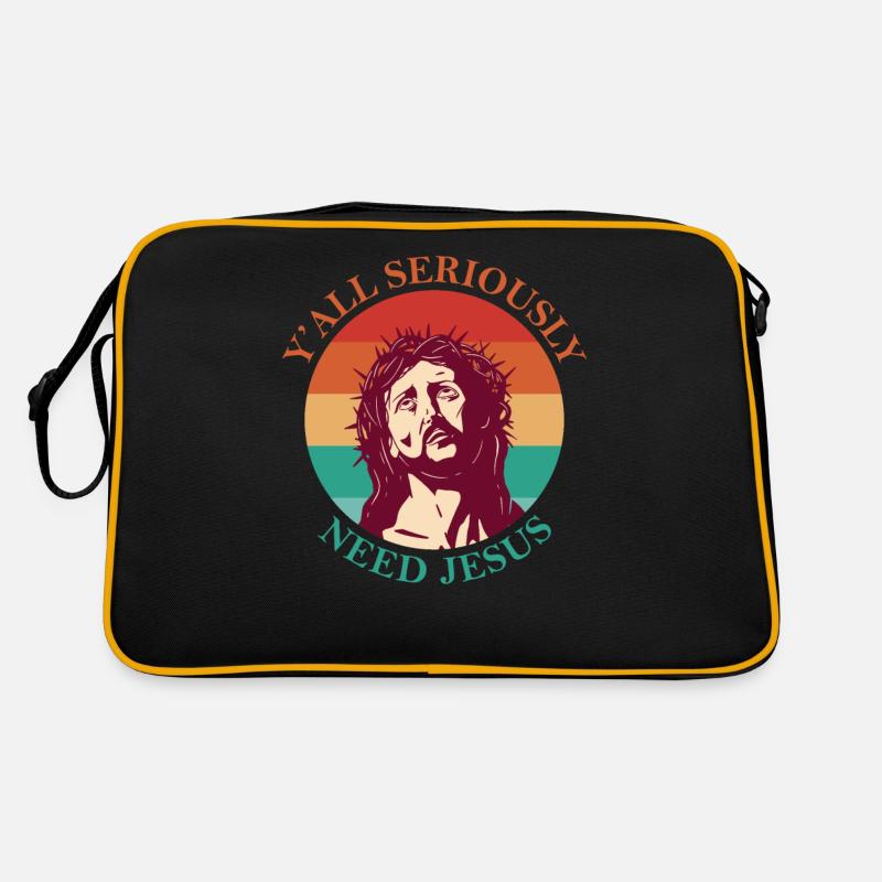 Sie Brauchen Ernsthaft Jesus Heilige Ikone Des Retro Tasche