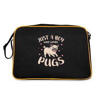 Carlin Chien Chien Ami Pet Pug Pug Pug Cadeau - Sac Retro - noir/or - Dos