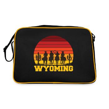 Wyoming Cowboy Buffalo Nature Randonnée Mountain Canyon - Sac Retro - noir/or - Dos