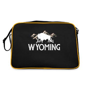 Wyoming Buffalo Randonnes Mountain Nature Souvenir - Sac Retro - noir/or - Dos