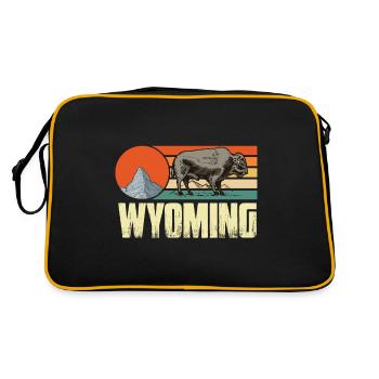 Wyoming Vintage Buffalo Nature Randonnée Mountain Souvenir - Sac Retro - noir/or - Dos