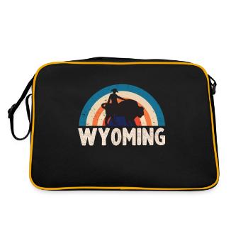 Buffalo Wyoming Cowboy Souvenir Nature Randonnée Montagne - Sac Retro - noir/or - Dos