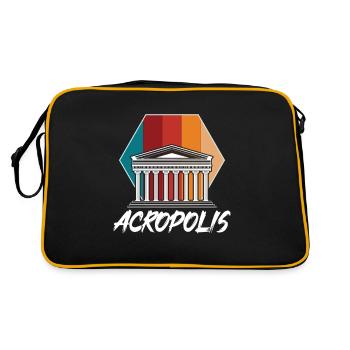 Griechenland Antike Akropolis Griechisch Athen Par - Retro Tasche - Schwarz/Gold - Hinten