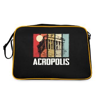 Parthenon Akropolis Athen Griechische Stadt Griech - Retro Tasche - Schwarz/Gold - Hinten