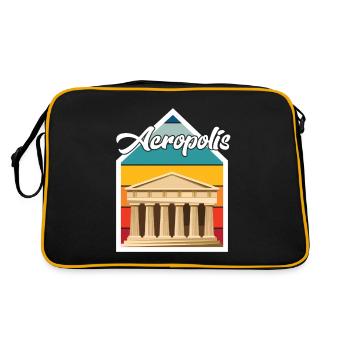 Parthenon Akropolis griechische Stadt Griechenland - Retro Tasche - Schwarz/Gold - Hinten