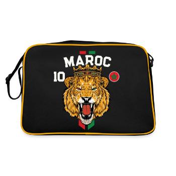 Maroc Lion Drapeau Maillot Football Équipe Sport - Sac Retro - noir/or - Dos