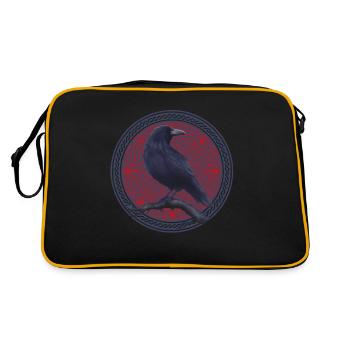 Raven Crow Celtic Celts - Retro Bag - black/gold - Back