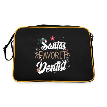 Santa's favorite dentist at Christmas time - Retro Bag - black/gold - Back