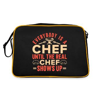 Chef Citation Cadeau Drôle Chef - Sac Retro - noir/or - Dos