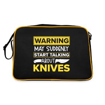 Messerwurfscheibe Geschenk Messerwerfer - Retro Tasche - Schwarz/Gold - Hinten