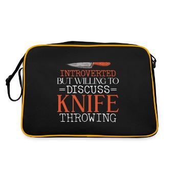 Messerwurfscheibe Geschenk Messerwerfer - Retro Tasche - Schwarz/Gold - Hinten