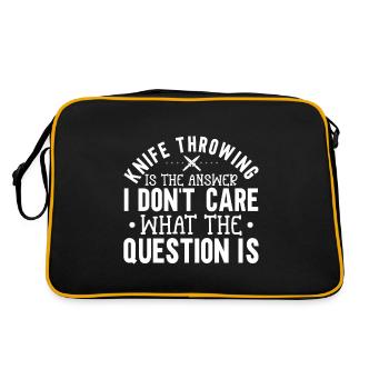 Messerwurfscheibe Geschenk Messerwerfer - Retro Tasche - Schwarz/Gold - Hinten
