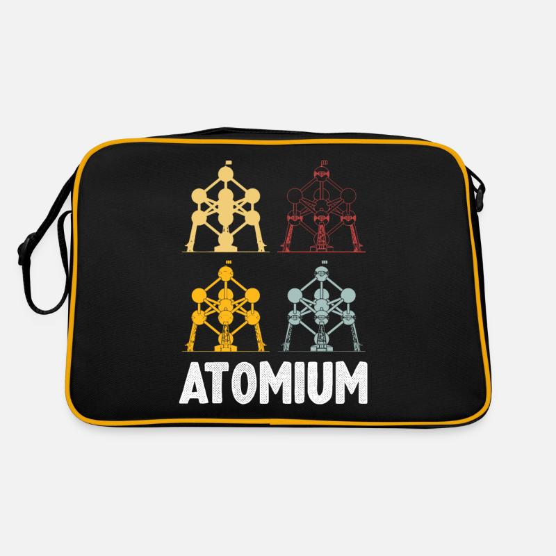 Atomium Atomkern aus Brüssel Physik Wissenschaft Retro Tasche