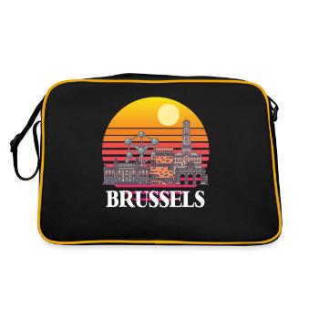 Bruxelles Skyline Science Noyau atomique Physique Atome - Sac Retro - noir/or - Dos