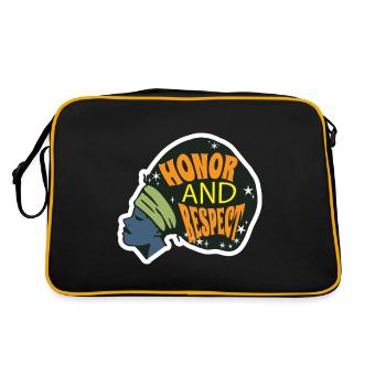 Schwarze Frau Ehre und Respekt Schwarzer Geschicht - Retro Tasche - Schwarz/Gold - Hinten