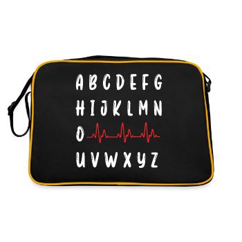 PQRST Nurse EKG Registered Nursing RN Student - Retro Tasche - Schwarz/Gold - Hinten