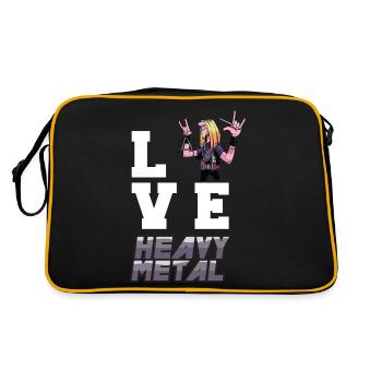 J’adore le heavy metal rock toi fan de metal rocking hard r - Sac Retro - noir/or - Dos