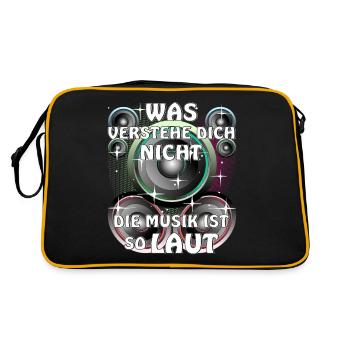 SPEAKERS THE MUSIC IS SO LOUD - Retro Bag - black/gold - Back