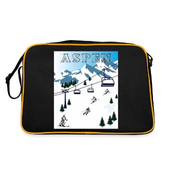 SKI USA ASPEN - Retro Bag - black/gold - Back