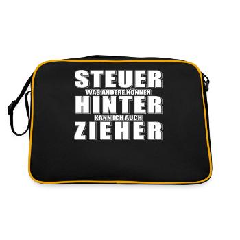 STEUERHINTERZIEHER - Retro Tasche - Schwarz/Gold - Hinten