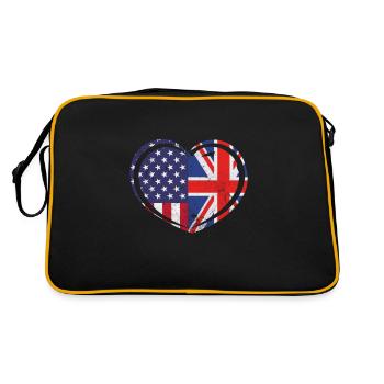 United Kingdom USA - Retro Tasche - Schwarz/Gold - Hinten
