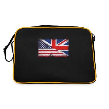 United Kingdom USA - Retro Tasche - Schwarz/Gold - Hinten