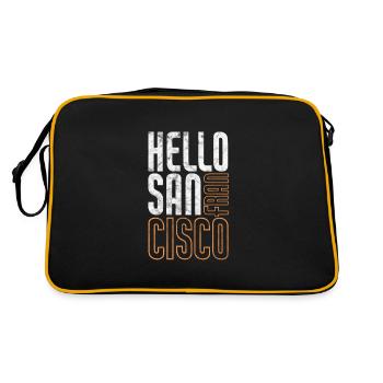 Cadeau du Golden Gate de San Francisco en Californie - Sac Retro - noir/or - Dos