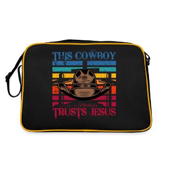 Ce cow-boy fait confiance à Jésus - Sac Retro - noir/or - Dos