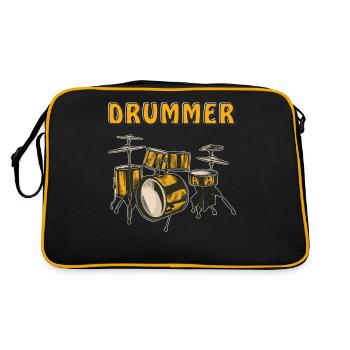 DRUMMER - Retro Tasche - Schwarz/Gold - Hinten