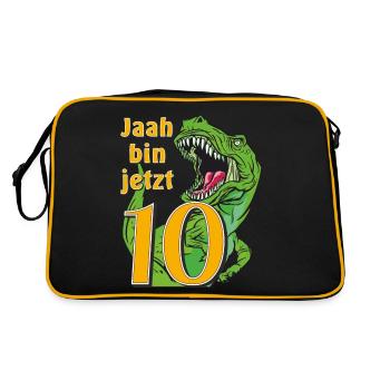 GEBURTSTAG Jaah bin jetzt 10 - Retro Tasche - Schwarz/Gold - Hinten