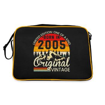 Einzigartig in seiner Art, geboren im Jahr 2005 Original Jahrgang - Retro Tasche - Schwarz/Gold - Hinten