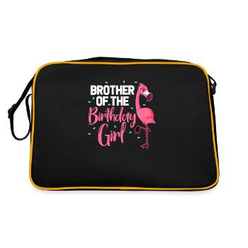 Flamingo Anniversaire Frère Soeur Cadeau - Sac Retro - noir/or - Dos