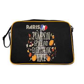Tour Eiffel Citrouille Paris Automne France Automne i - Sac Retro - noir/or - Dos