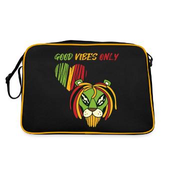 Jamaika Alien Reggae Souvenir Rasta Musik Rastafar - Retro Tasche - Schwarz/Gold - Hinten