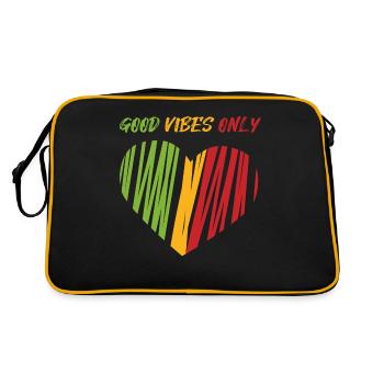 Jamaican Lion Reggae Retro Art Souvenir Rastafari - Retro Bag - black/gold - Back