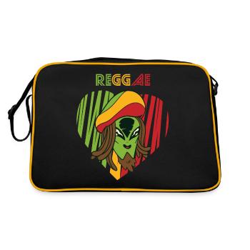 Reggae Love Alien Jamaïque Souvenir Rasta Music Ras - Sac Retro - noir/or - Dos