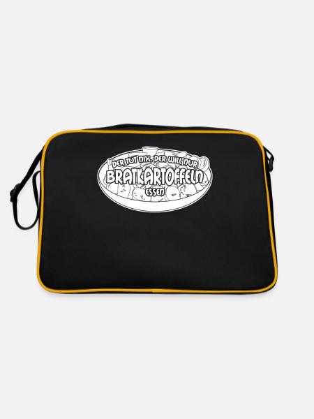 Bratkartoffeln - Retro Tasche - Schwarz/Gold - Hinten