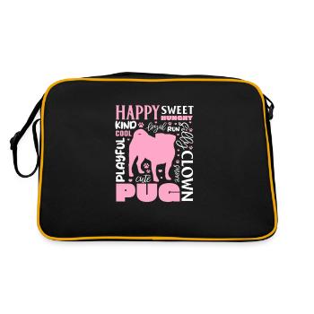 Carlin Chien Chien Ami Pet Pug Pug Pug Cadeau - Sac Retro - noir/or - Dos