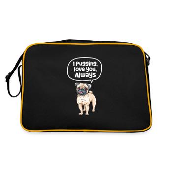 Carlin Chien Chien Ami Pet Pug Pug Pug Cadeau - Sac Retro - noir/or - Dos
