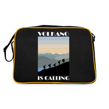 Le volcan appelle la migration de la lave le magma de feu de montagne - Sac Retro - noir/or - Dos