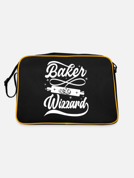 Baker Wizzard Cook Chef Cookies Christmas Magic - Retro Bag - black/gold - Back
