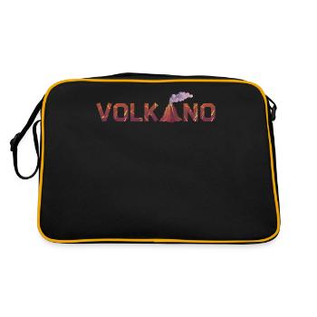 Le volcan appelle la migration de la lave le magma de feu de montagne - Sac Retro - noir/or - Dos