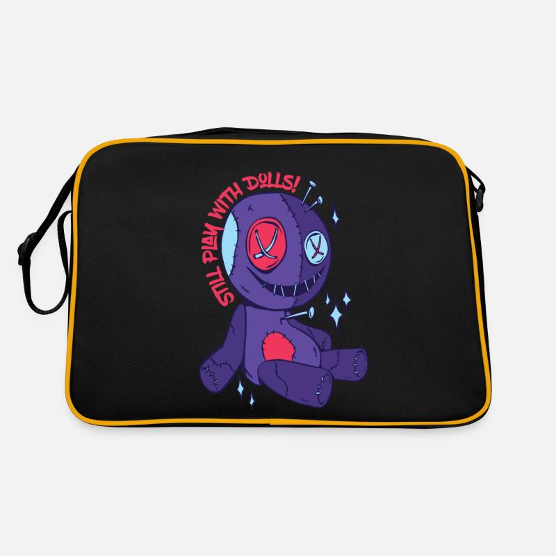 Voodoo Play with Dolls Creepy Halloween Witches Retro Bag