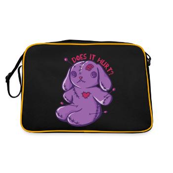 Voodoo bunnies Does it hurt? Voodoo Doll Halloween - Retro Bag - black/gold - Back