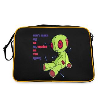 Voodoo auf dich! Hexerei Gruseliges Halloween Kost - Retro Tasche - Schwarz/Gold - Hinten